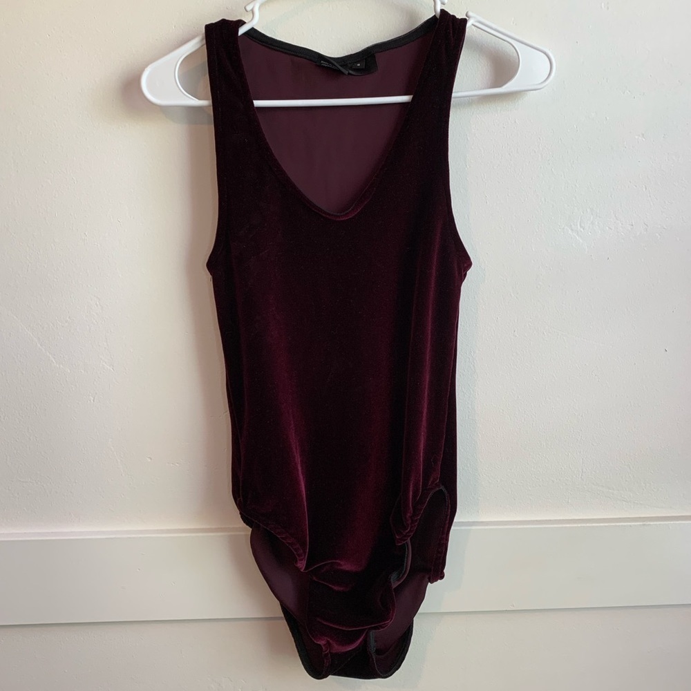 Rogue : Minx Merlot Velvet Sleeveless Bodysuit